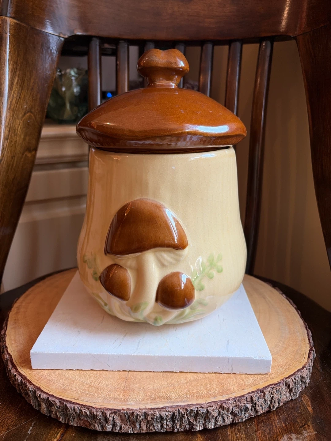 Vintage Mushroom Ceramic Cookie Jar