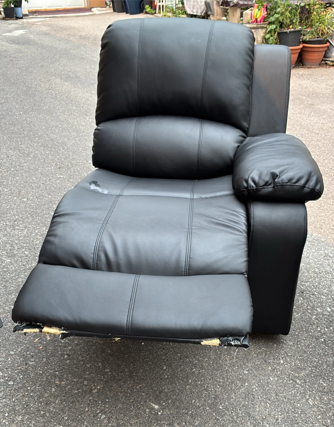 Black Leather Loveseat with Cup Holders - photo 4