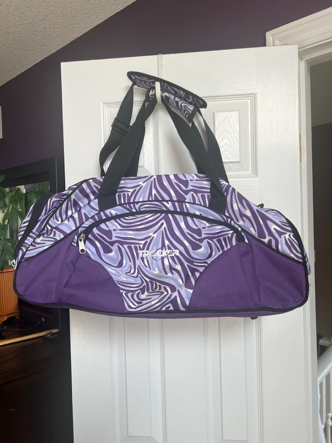 Tracker Duffle Bag - Purple Zebra Print