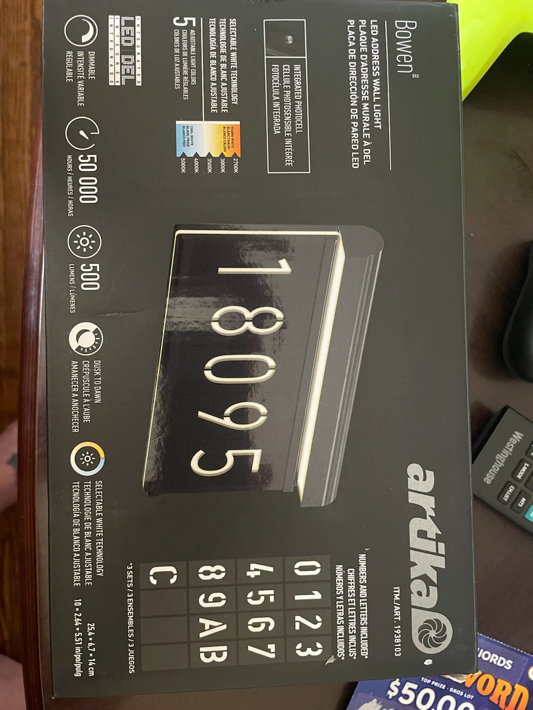 Arika LED Address Wall Light with Number Kit