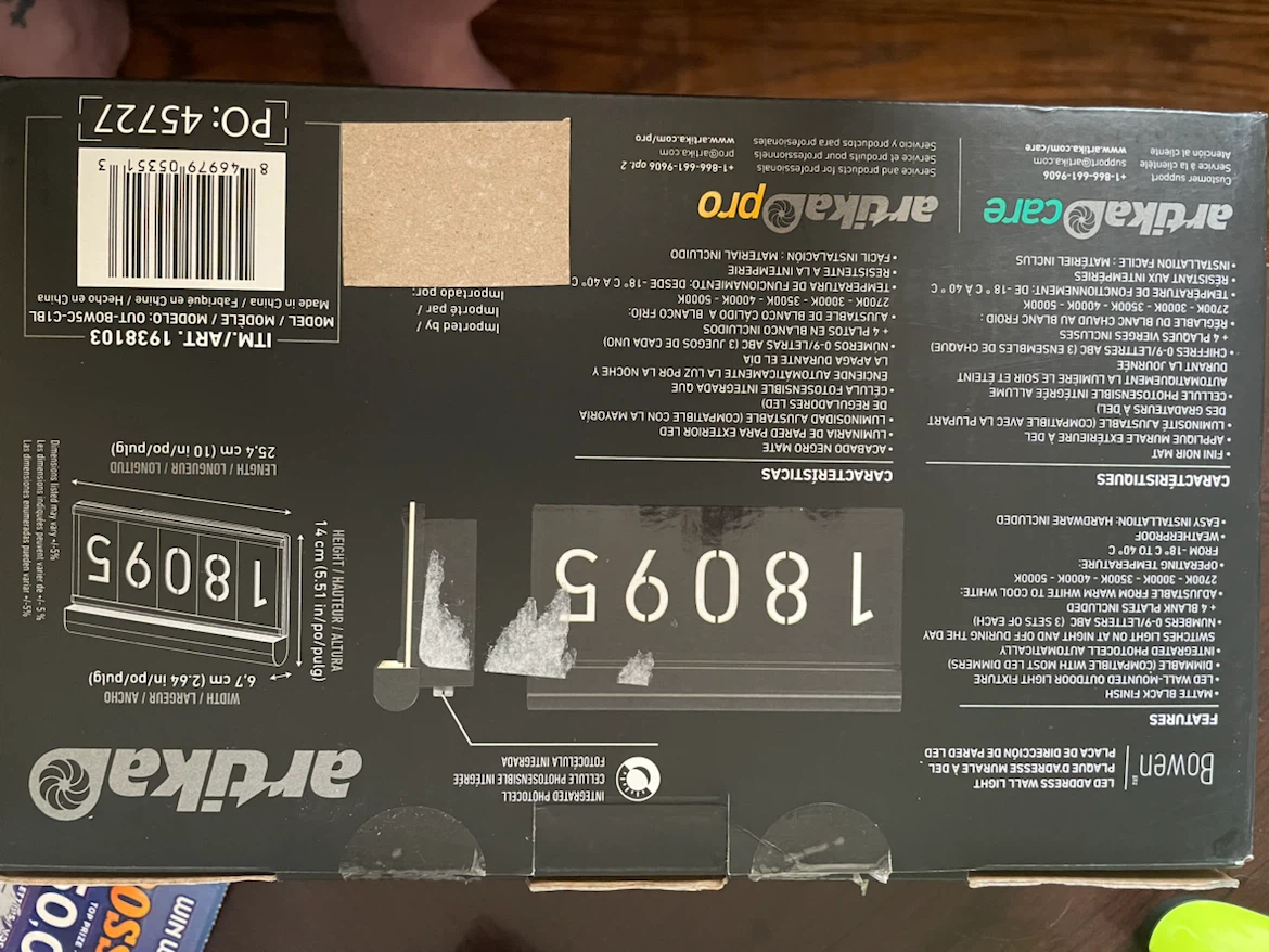 Arika LED Address Wall Light with Number Kit - photo 2