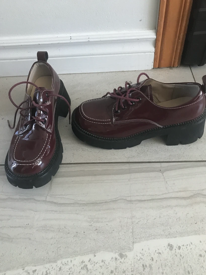 Burgundy Patent Leather Loafers