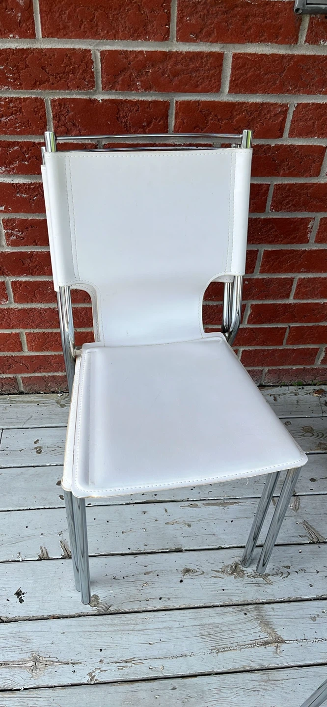 White Faux Leather Dining Chairs (Set of 4) - photo 2
