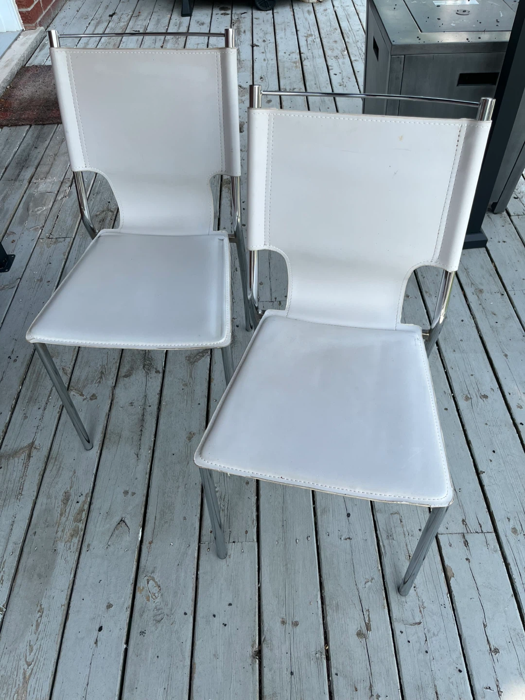 White Faux Leather Dining Chairs (Set of 4)