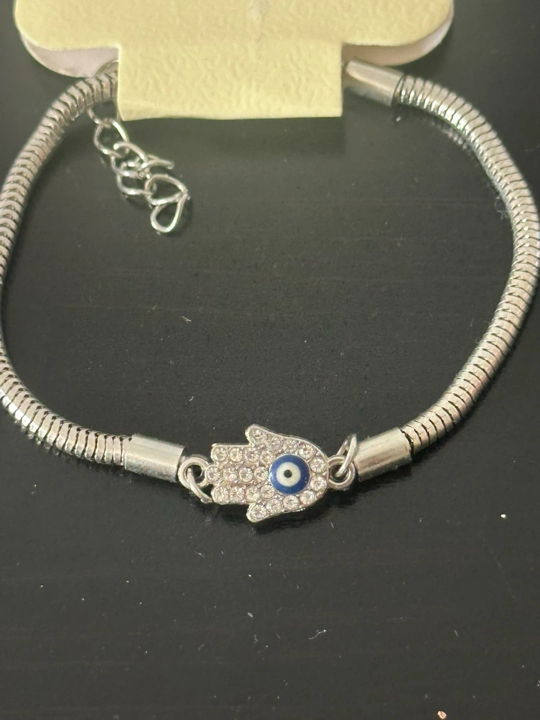 Silver Hamsa Evil Eye Bracelet