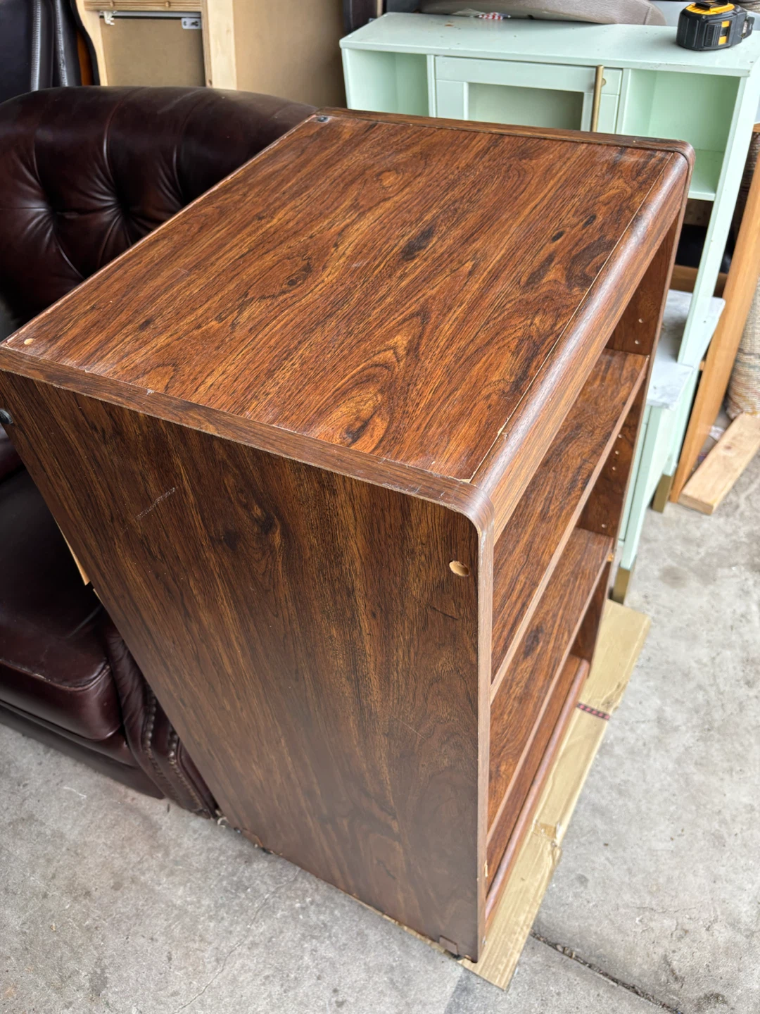 Wood Finish 3-Shelf Bookcase with Wheels - photo 2