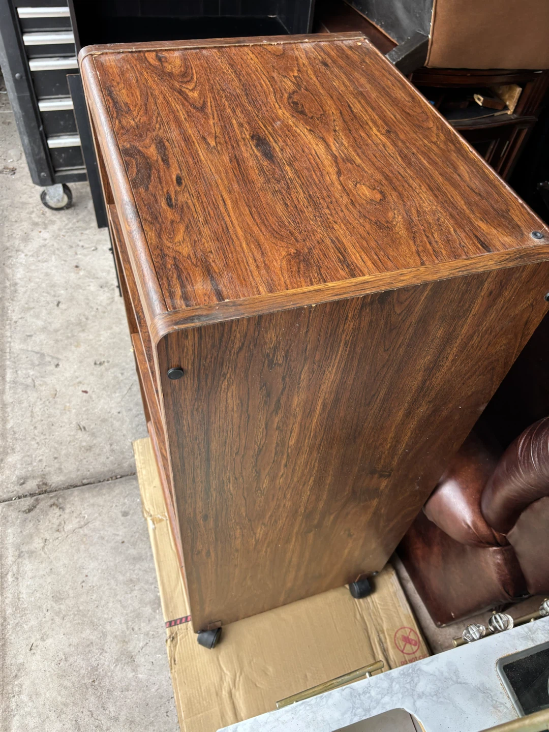 Wood Finish 3-Shelf Bookcase with Wheels - photo 3