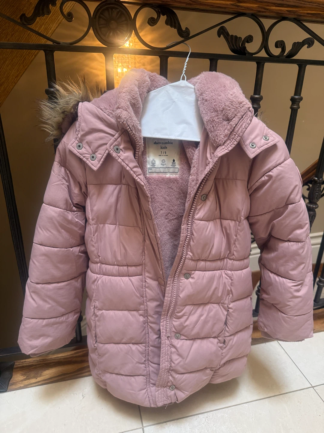 Abercrombie Kids Puffer Jacket Pink Size 7/8