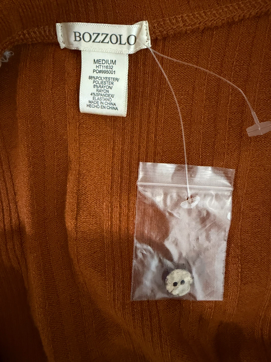 BOZZOLO Ribbed Knit Button-Up Shirt - Medium - photo 2