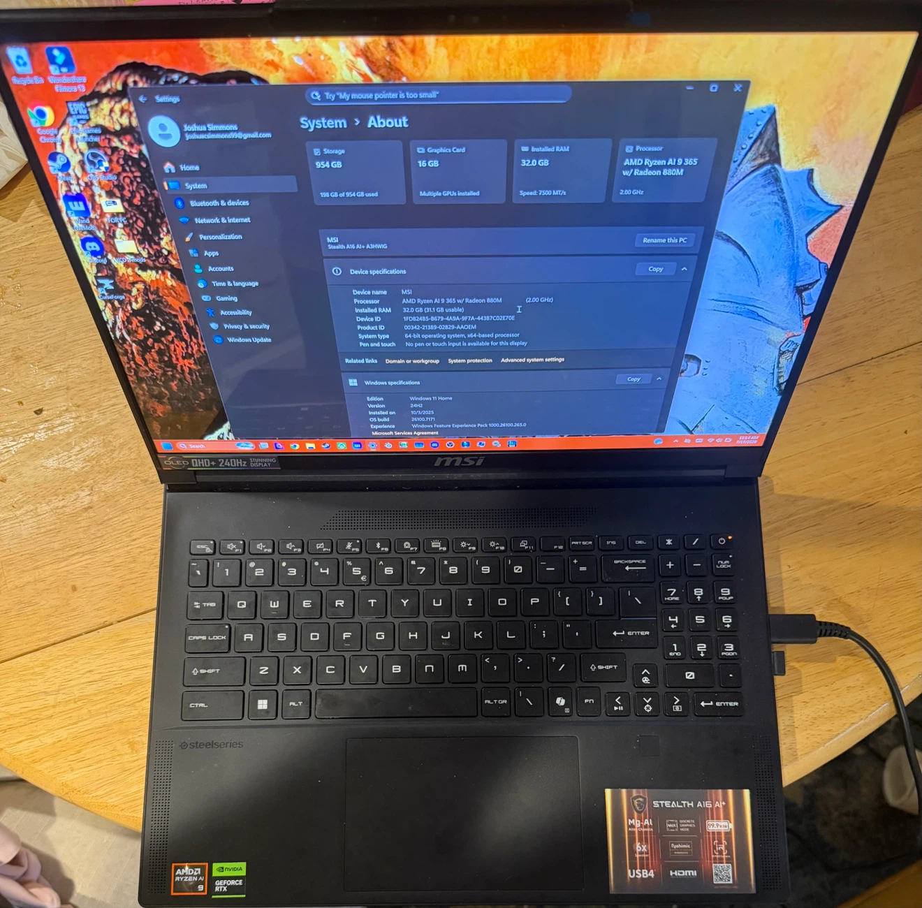 MSI Stealth A16 AI+ Laptop RTX 5080