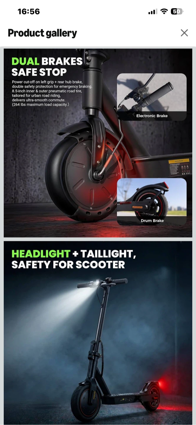 Maxshot Electric Scooter - 500W Motor, 22 Mph - photo 4