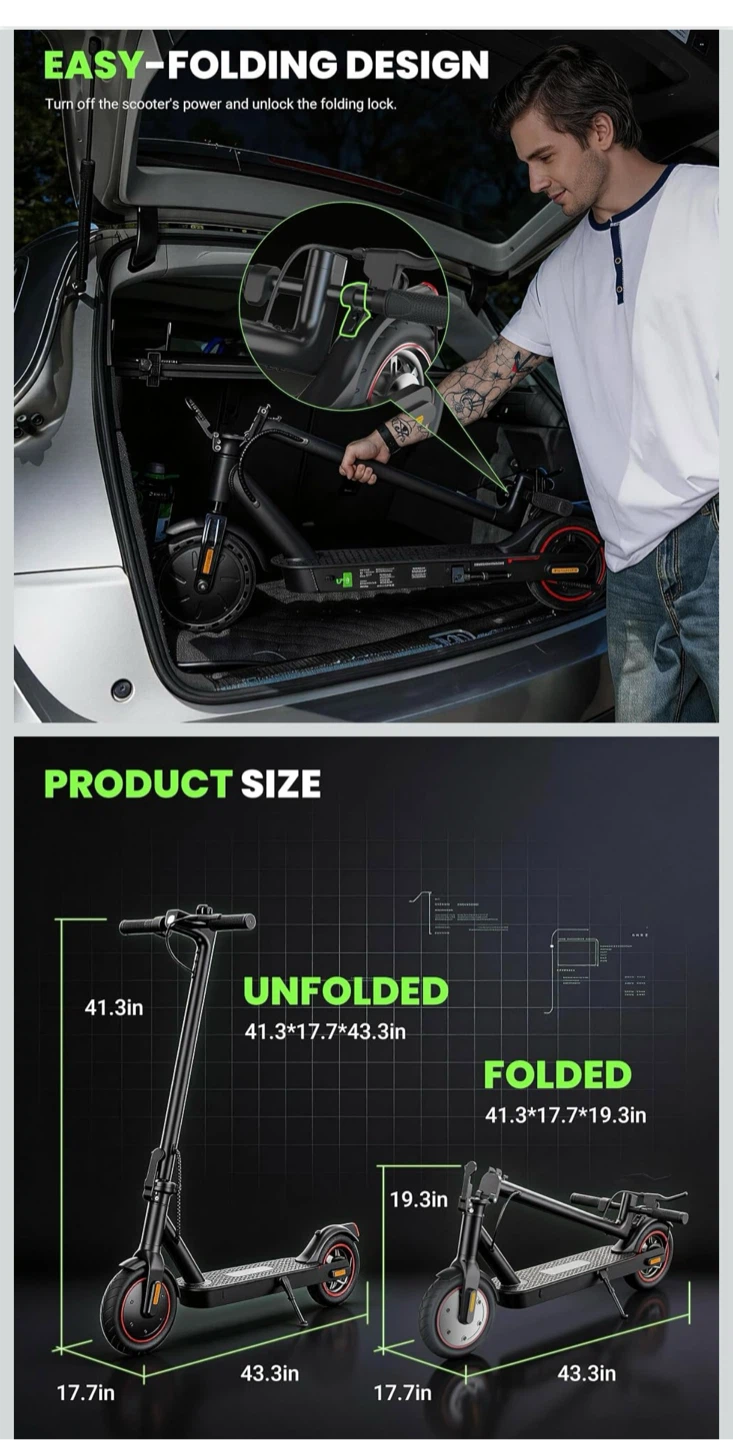 Maxshot Electric Scooter - 500W Motor, 22 Mph - photo 5