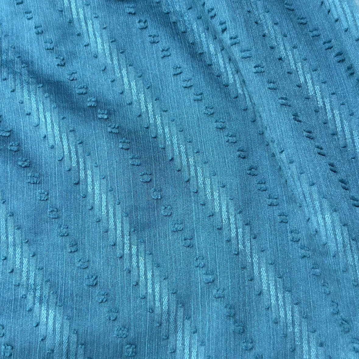 Everly Teal Textured Dress Semi Sheer Sleeves Knee Length Size L - photo 4