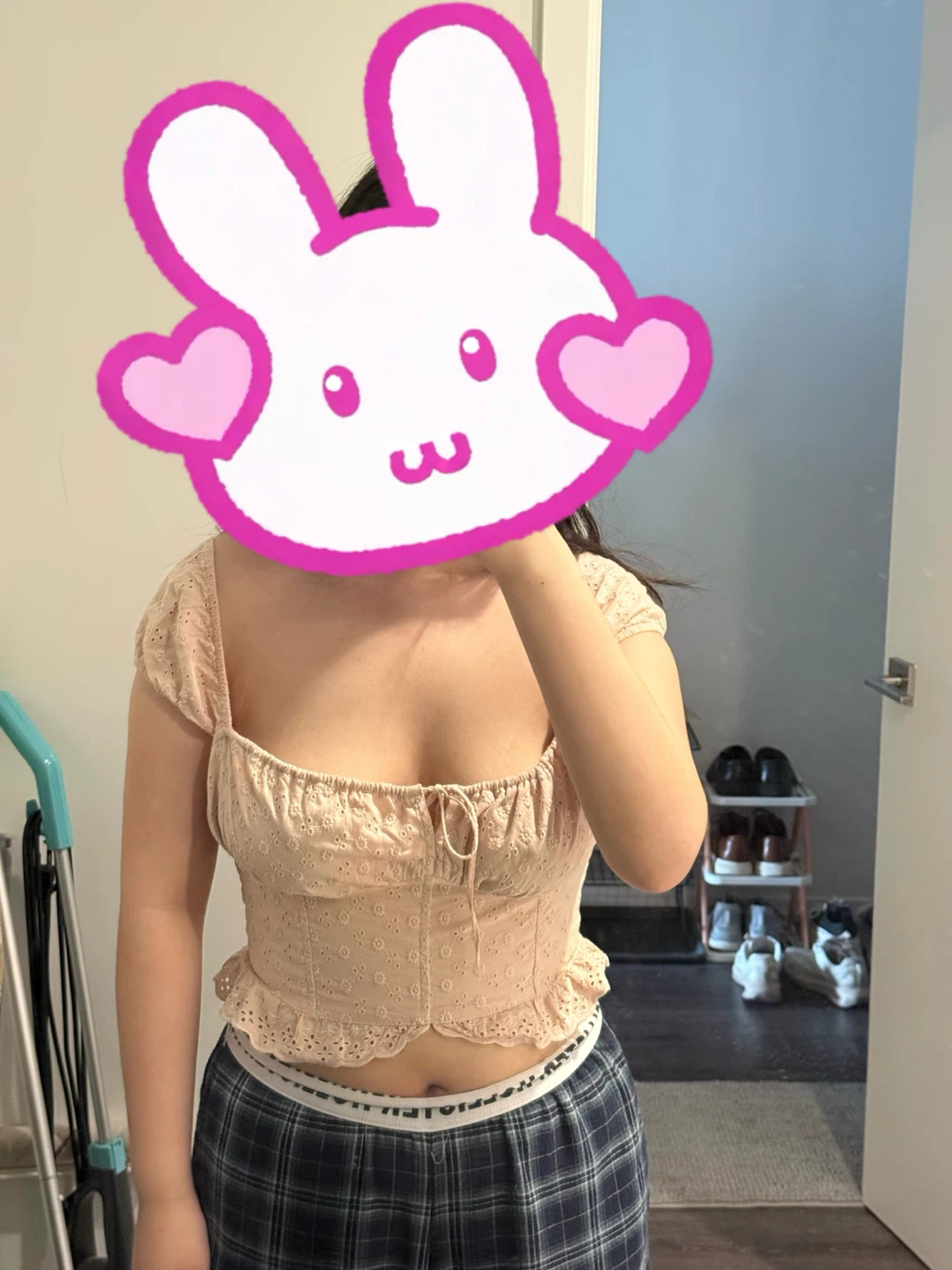 Hollister Pink Eyelet Crop Top - Size M