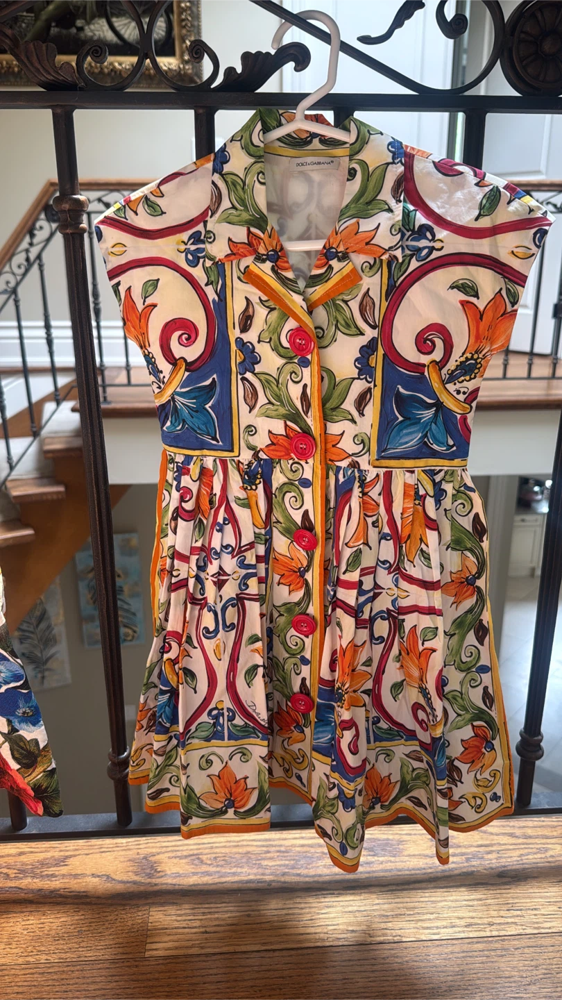 Dolce & Gabbana Kids Majolica Print Dress