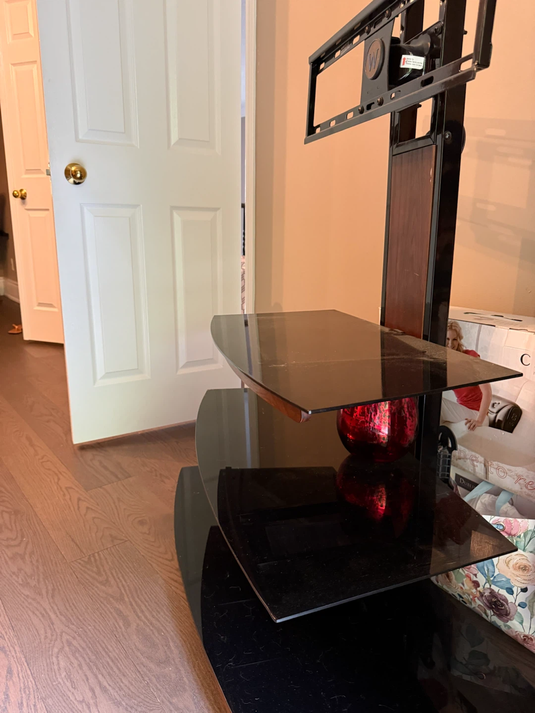 Wood and Glass TV Stand with Mount - photo 4
