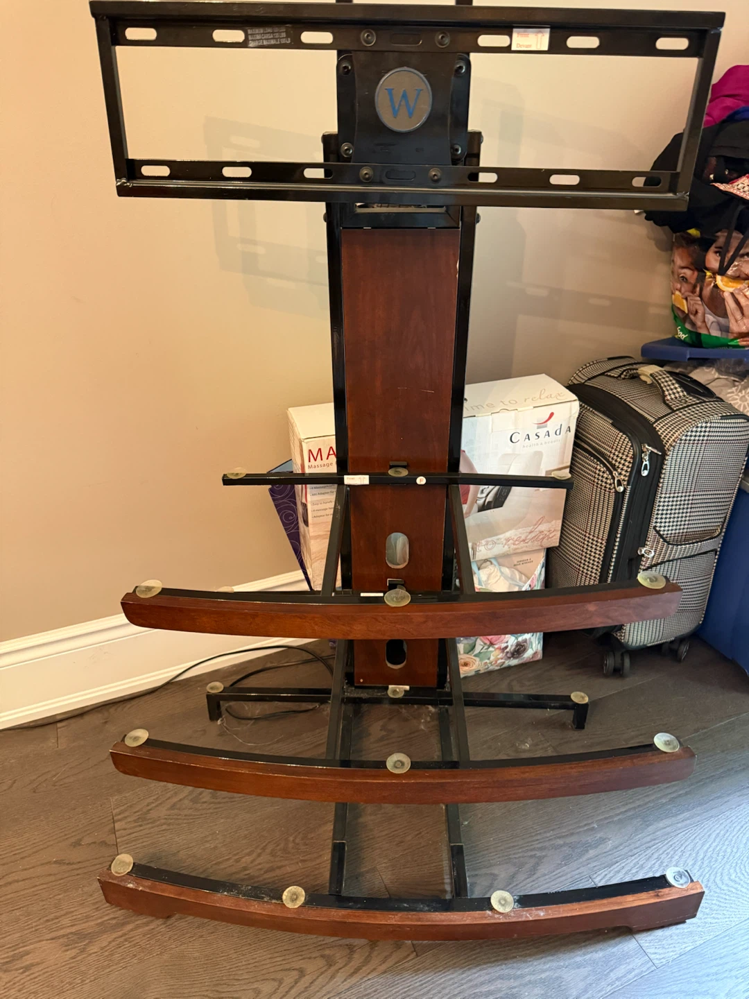 Wood and Glass TV Stand with Mount - photo 5