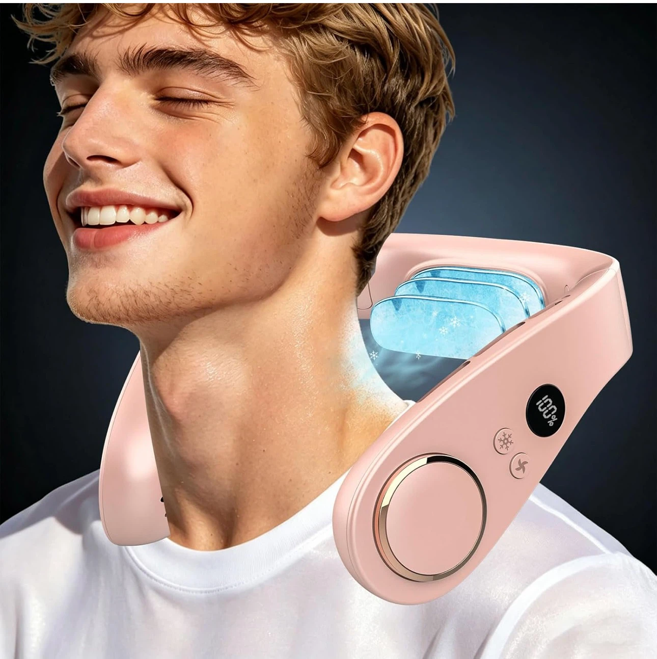 Neck Fan with Visual Display