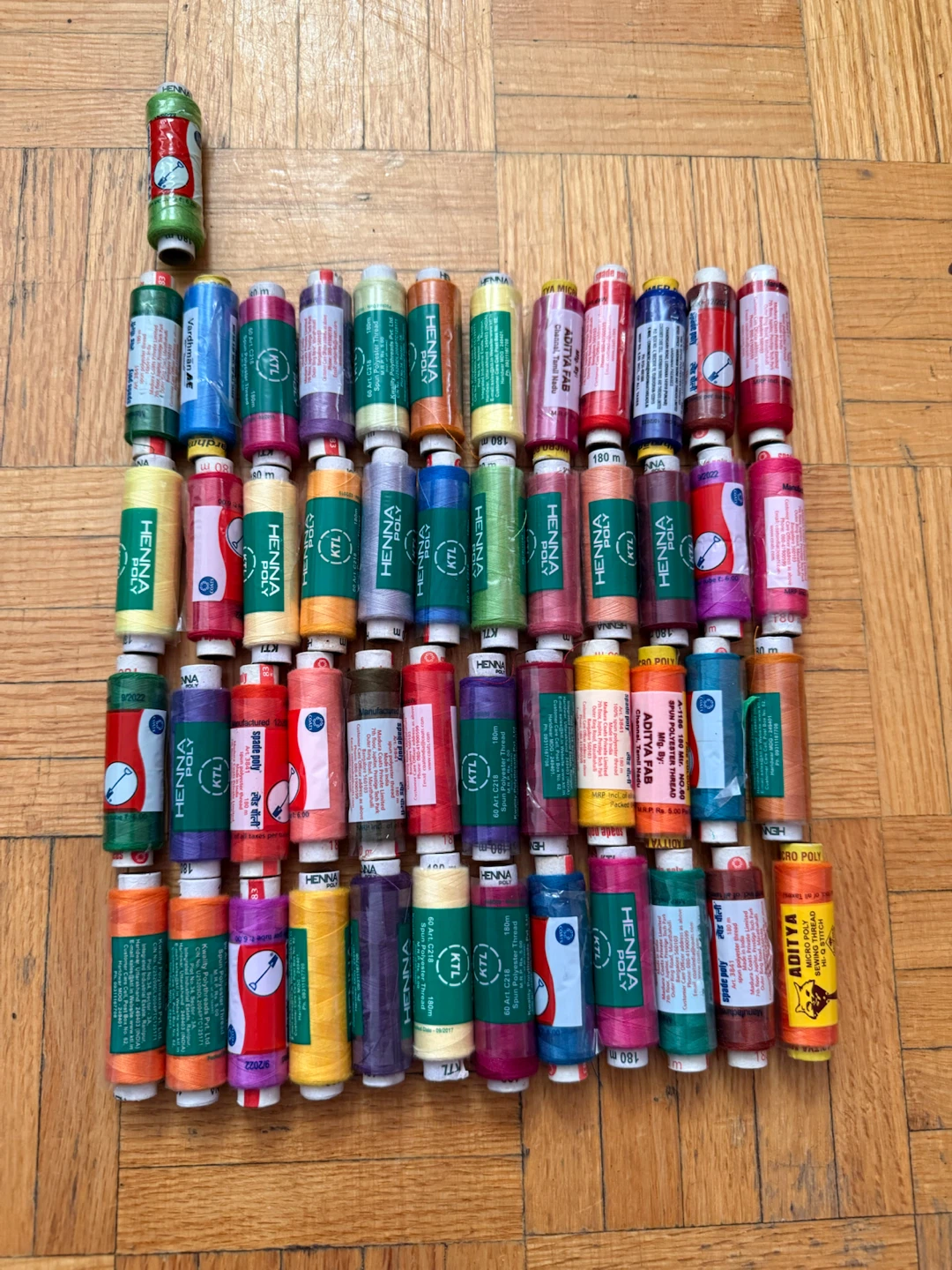 Assorted Spools of Sewing Thread
