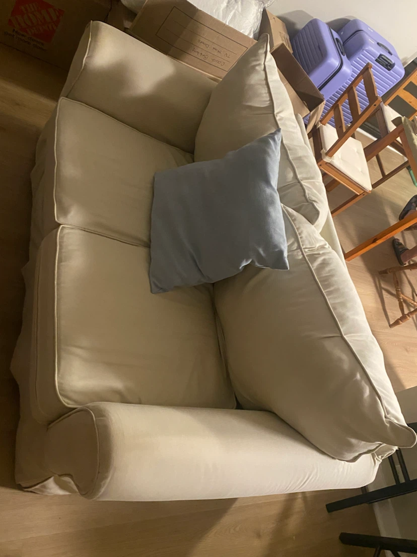 Cream Loveseat Sofa