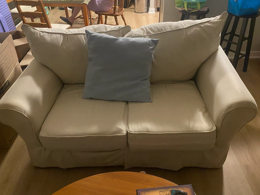 Cream Loveseat Sofa - photo 2