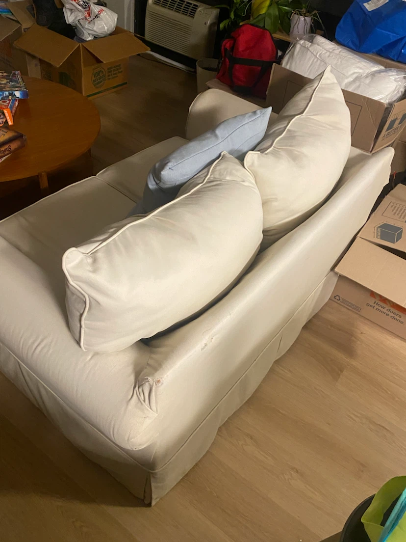Cream Loveseat Sofa - photo 3