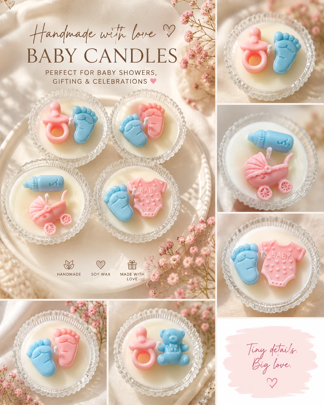 Handmade Soy Wax Baby Candles