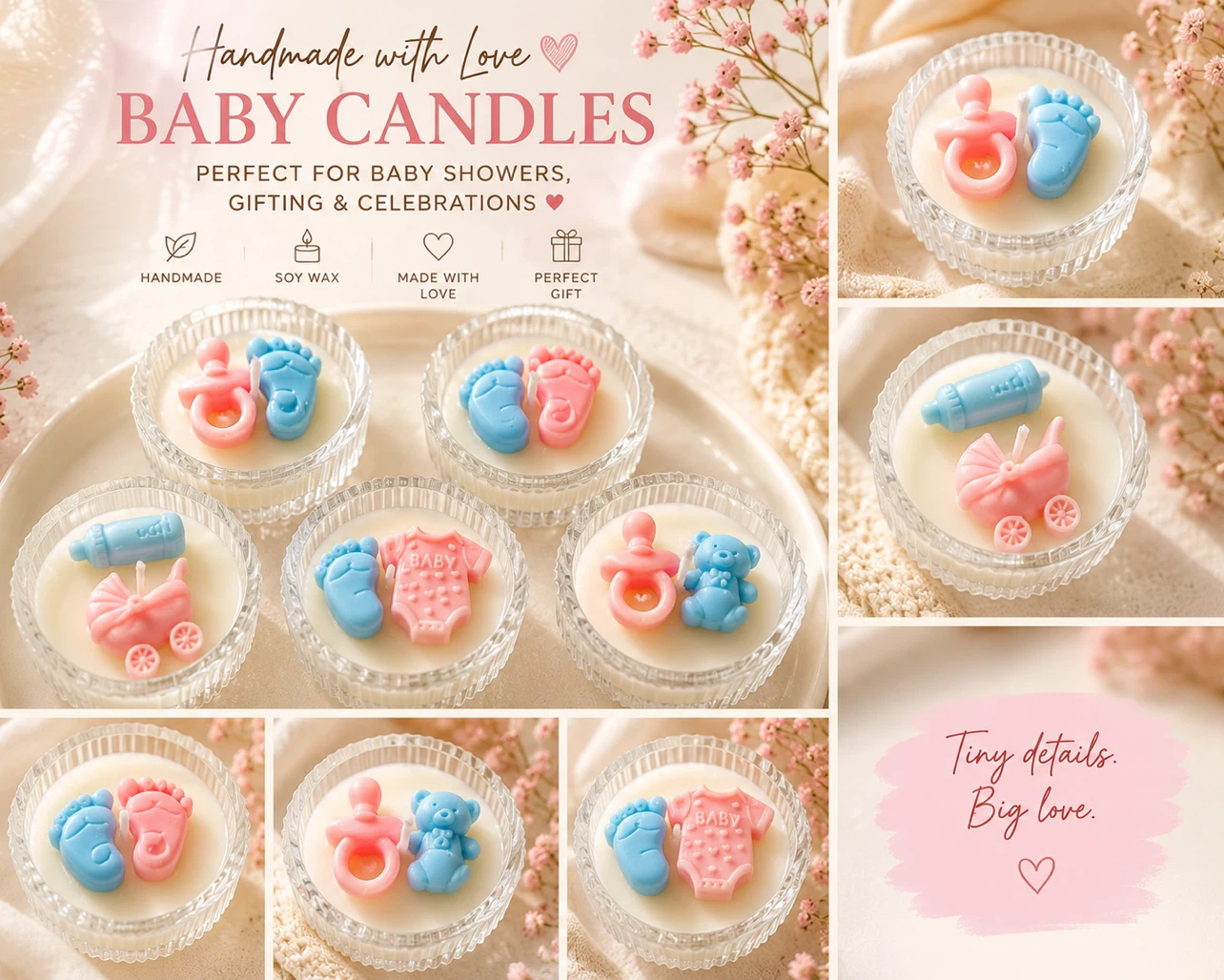 Handmade Soy Wax Baby Candles - photo 2