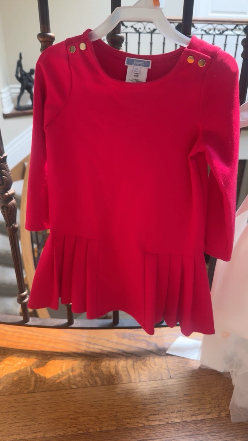 Jacadi Red Pleated Dress