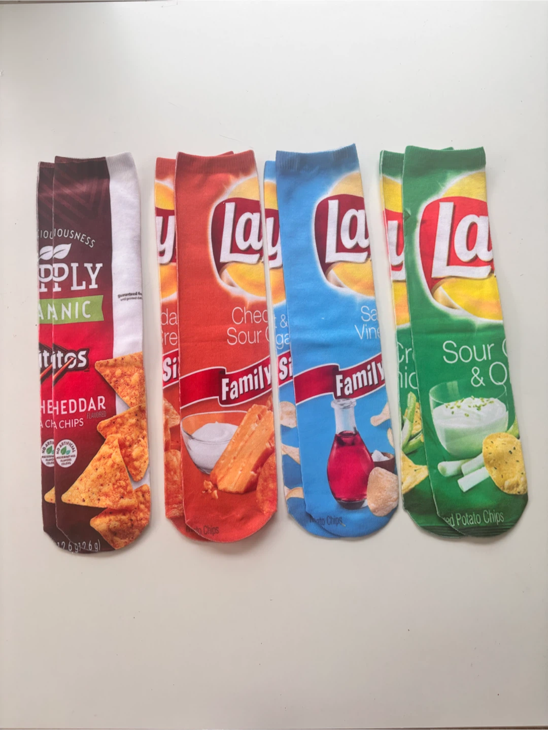 Lay's & Doritos Family Size Socks - 4 Pairs