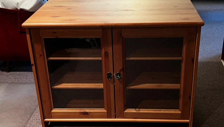Wooden Cabinet with Glass Doors