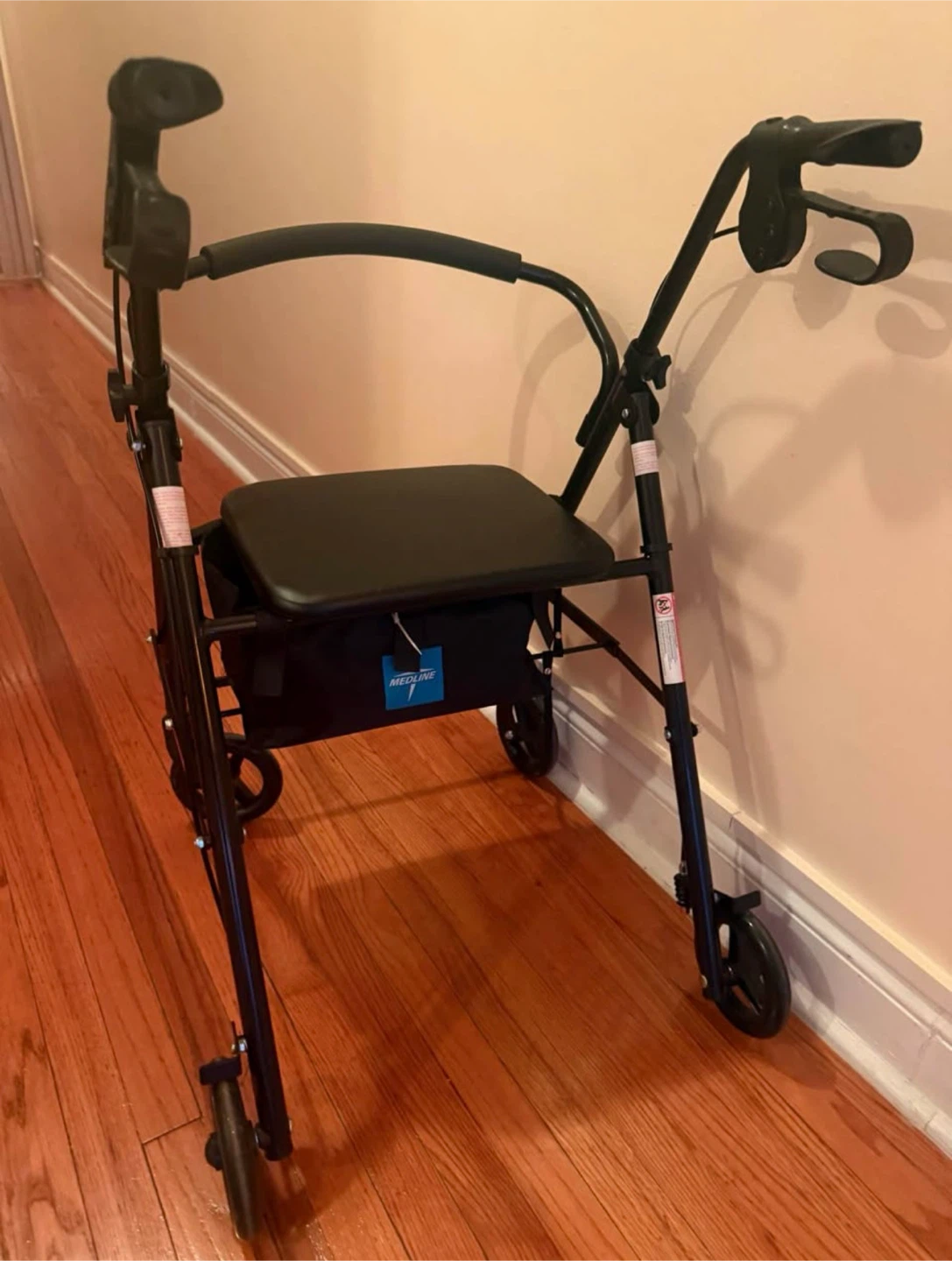 Medline Rolling Walker with Seat and Bag
