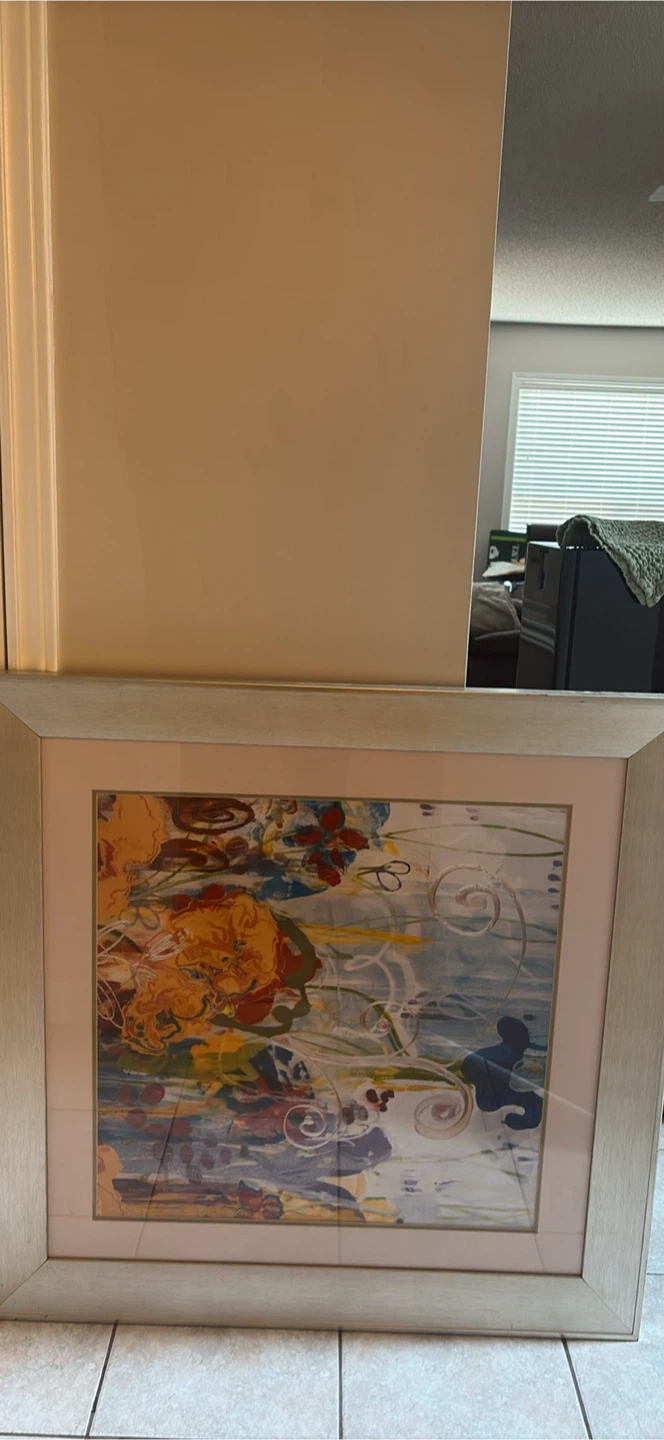 Framed Floral Abstract Art Print