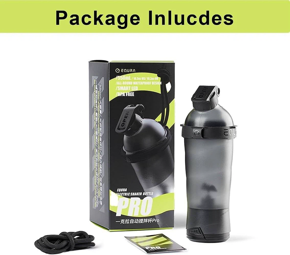 EQURA Electric Shaker Bottle PRO - 550mL