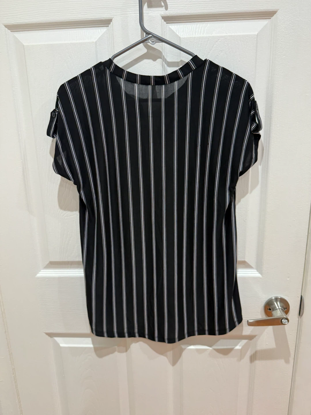 Black and white striped short sleeve top - photo 3