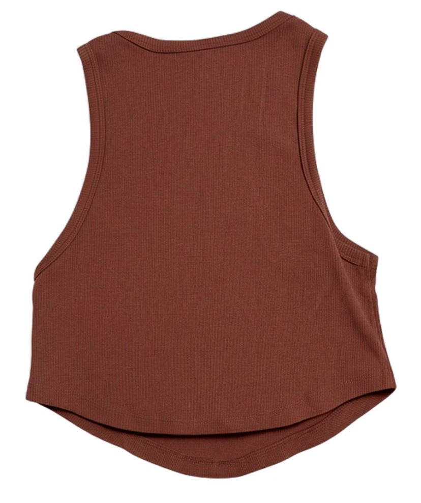 Streetwear Society Ribbed Crop Tank Top Brown Size S - photo 2