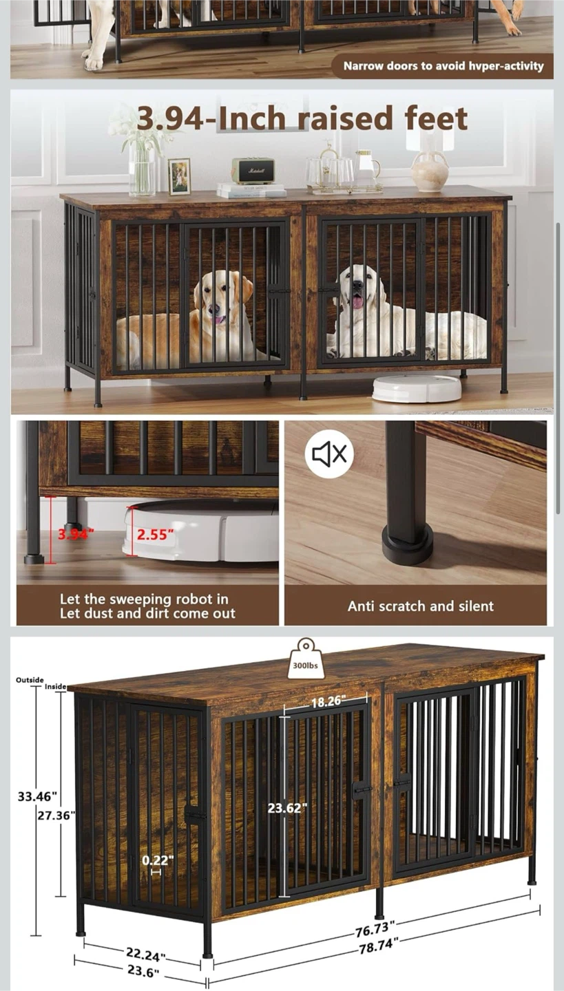 Double Dog Crate End Table - photo 3
