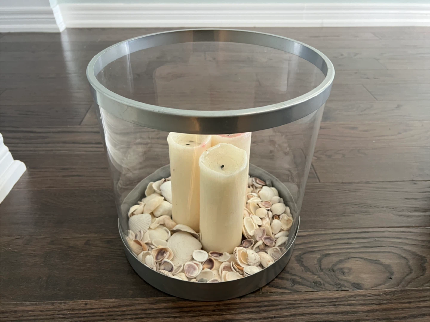 Decorative Glass Candle Holder with Shells - photo 2