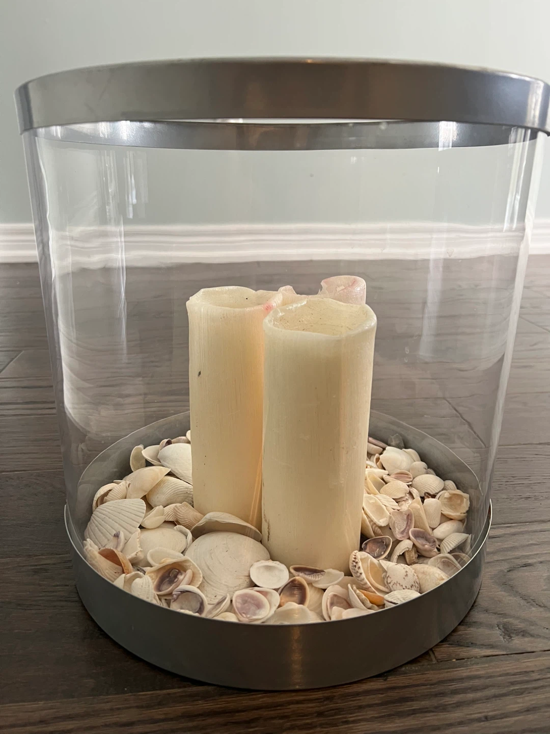 Decorative Glass Candle Holder with Shells