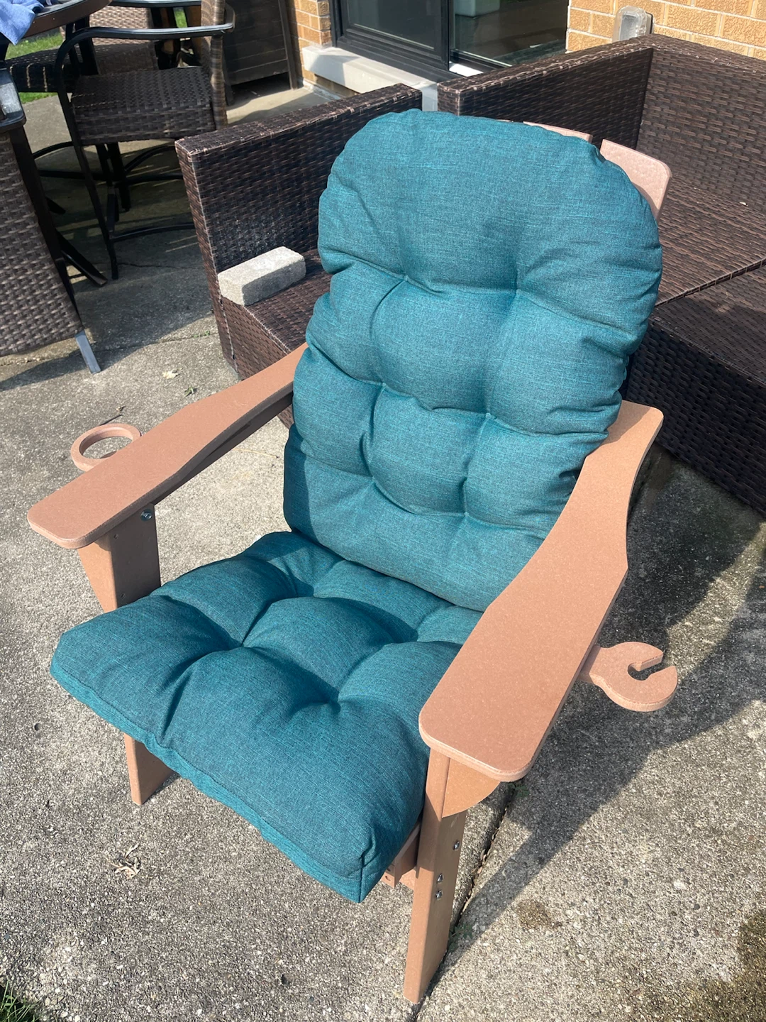 Adirondack Chair  and Teal Cushion