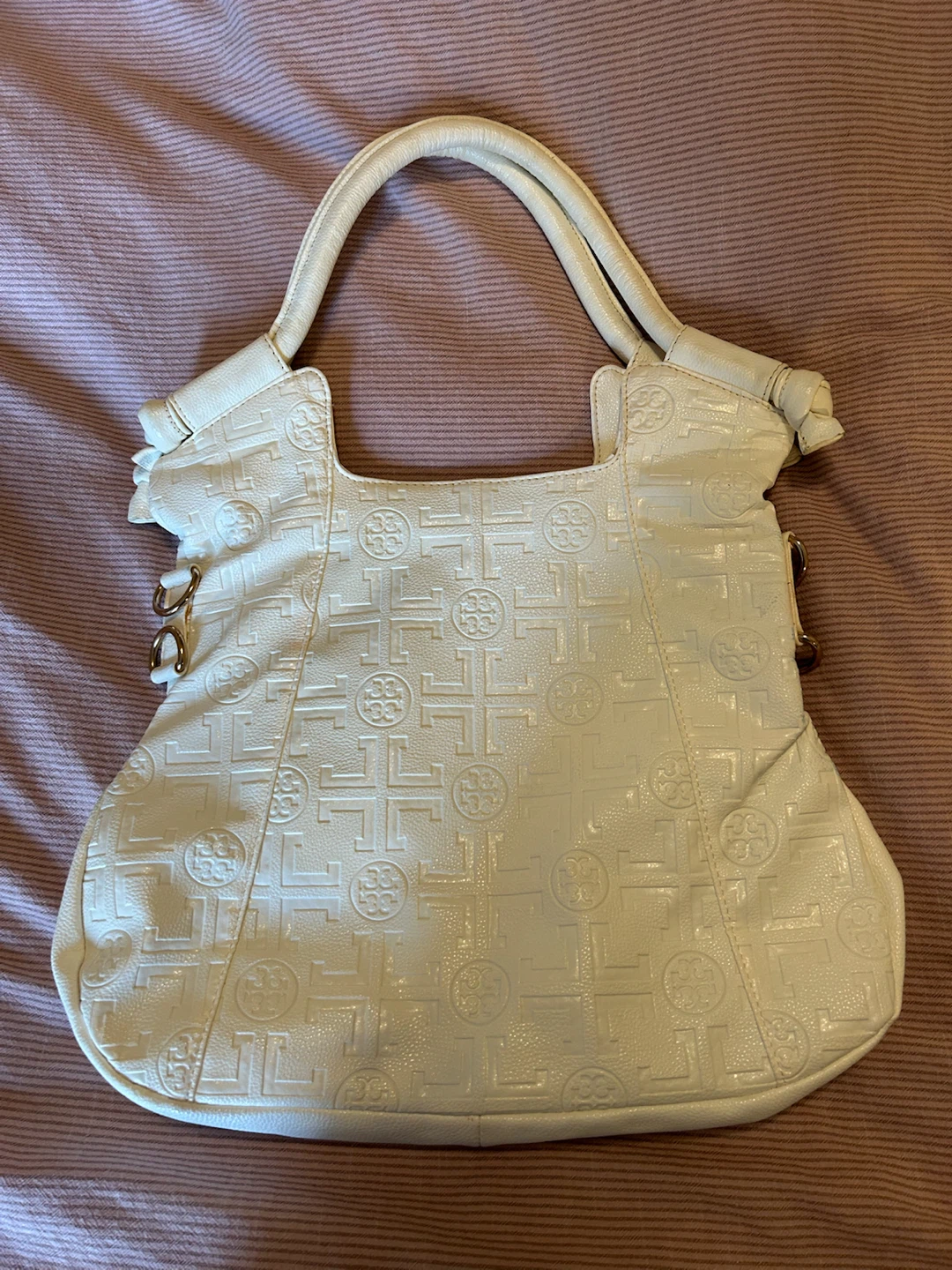Tory Burch White Embossed Leather Hobo Handbag - photo 2
