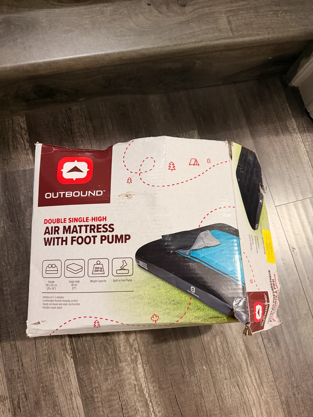 Outbound Double Single-High Air Mattress with Foot Pump - photo 2