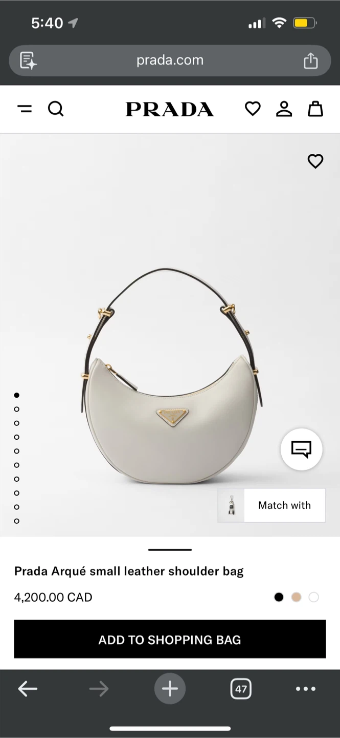 Prada Arqué Small Leather Shoulder Bag - photo 3