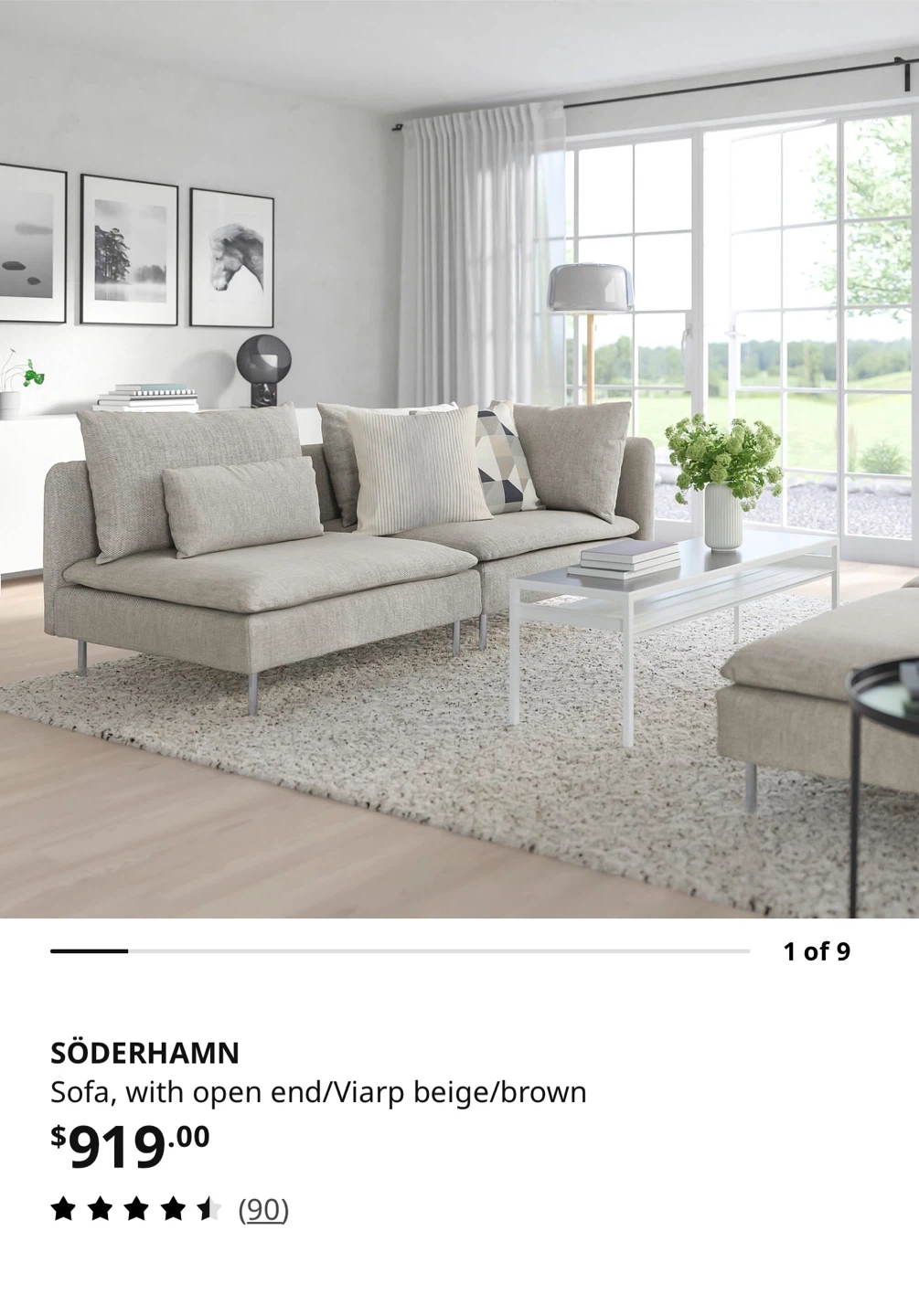 IKEA SÖDERHAMN Sofa with Open End – Excellent Condition - photo 4