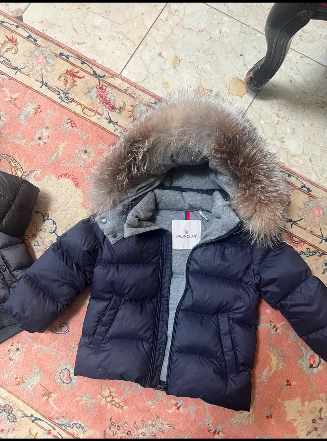 Moncler Down Puffer Jacket with Fur Hood