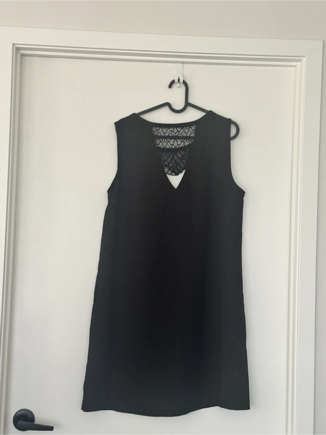 Black Sleeveless Dress with Lace Detail