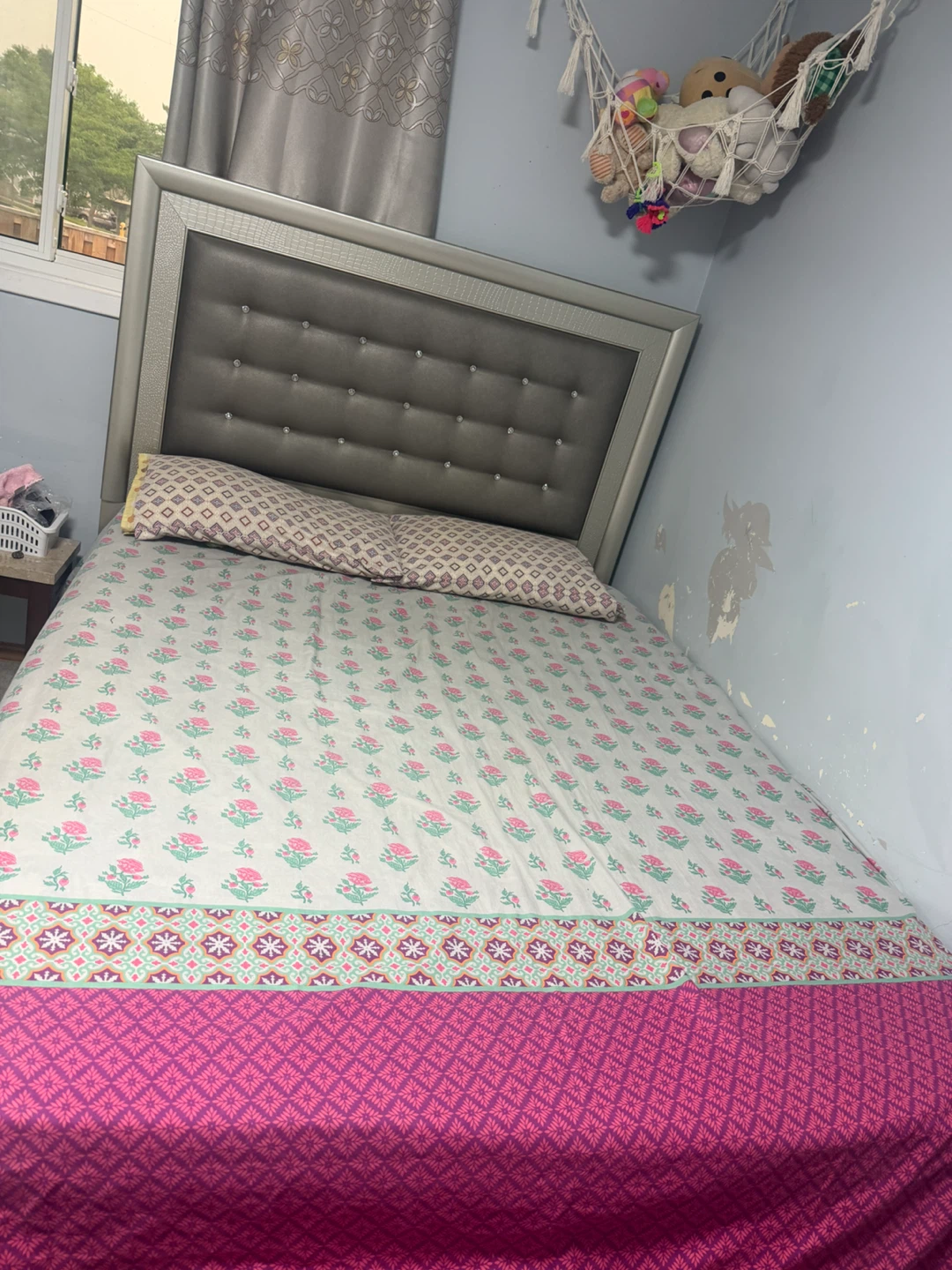 Bed and curtains