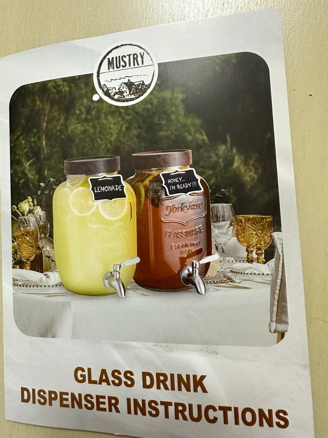 Yorkshire Glassware Drink Dispenser Set with Stand - photo 2