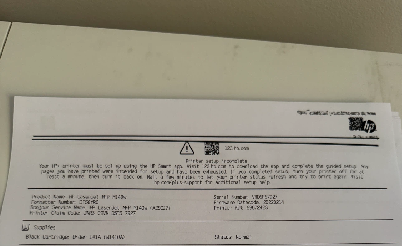 HP LaserJet MFP M140w Printer - photo 3