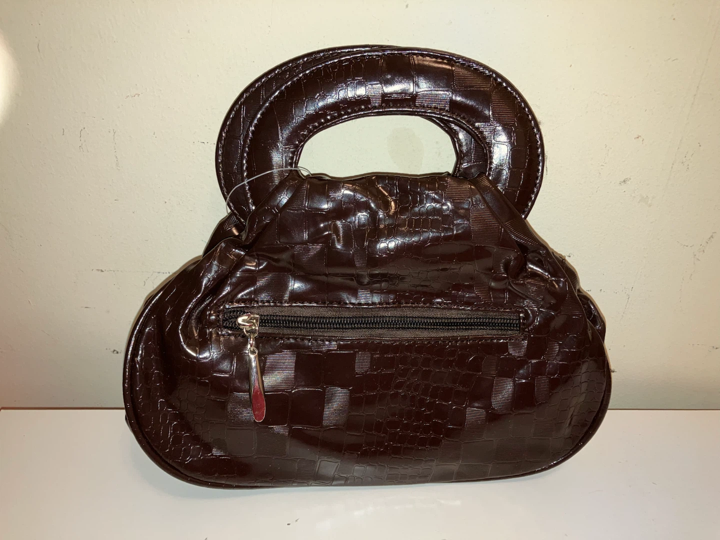 Brown Patent Bow Handbag - photo 2